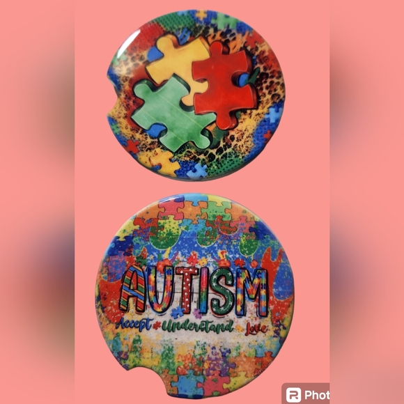 AUTISM AWARENESS CAR COASTERS - Picture 3 of 6
